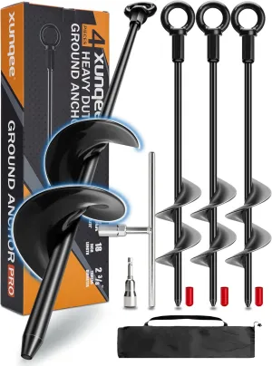 imperfect silurian dozen boom Ground Anchors with Power Nut Driver Drill Bit$Ground Anchors Screw in$Trampoline Anchors High Wind Heavy Duty for Tent$Swing Sets$Securing Animals$Sheds$Carports 18 Inch 