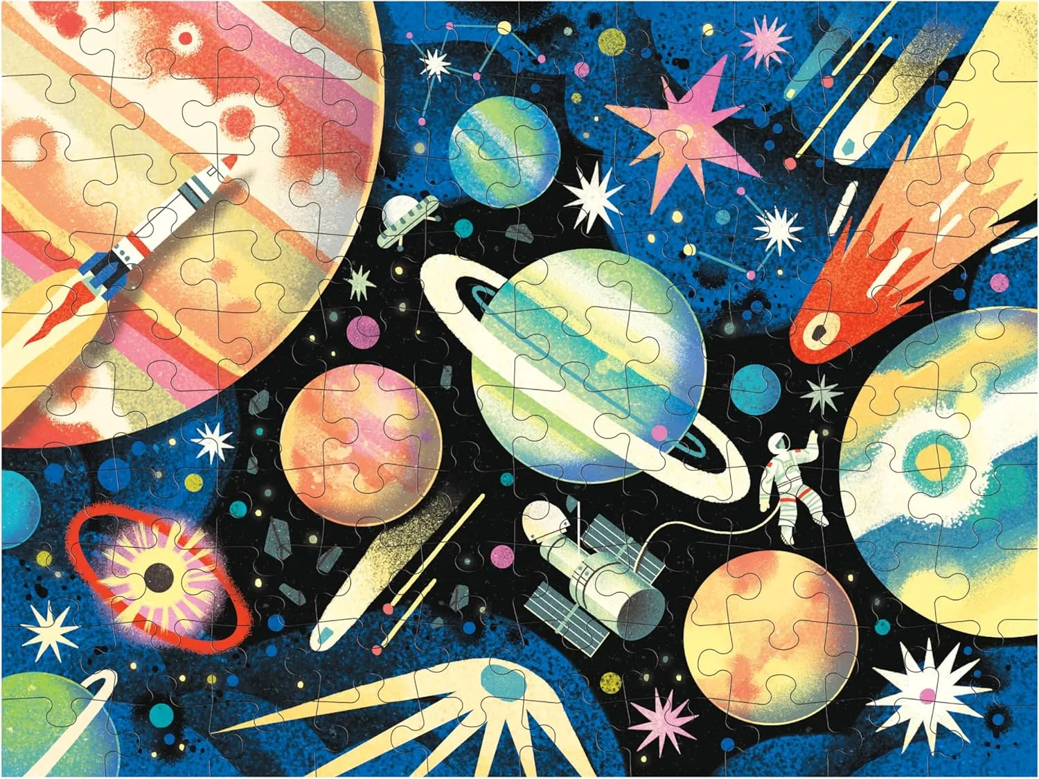 in statue jewelry One!$ Colorful Illustrations of Your Favorite Cosmic Scenes$ 22" x 16.5"$ Ages 6  Mudpuppy Space Mission 100 Piece Double-Sided Puzzle �C Two Fun Puzzles 