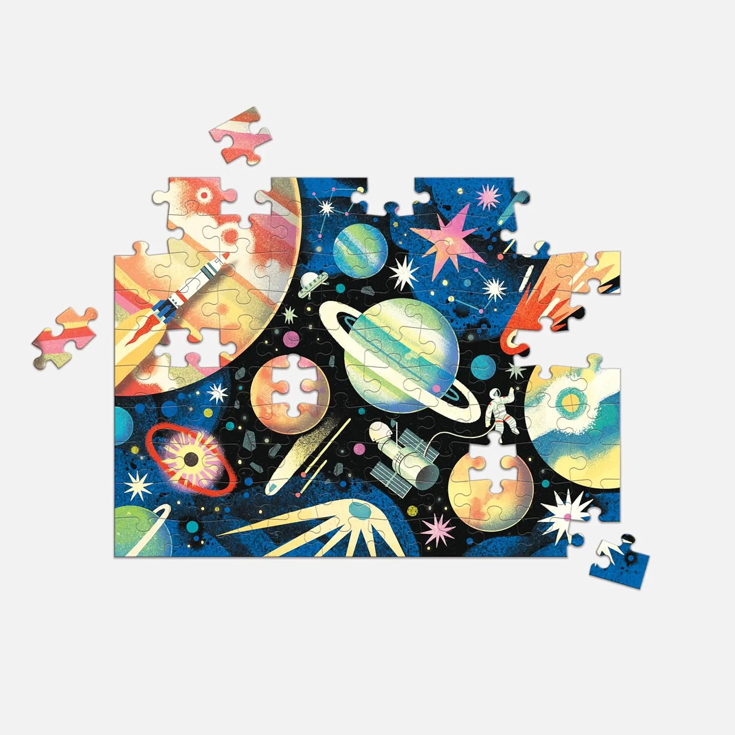 in statue jewelry One!$ Colorful Illustrations of Your Favorite Cosmic Scenes$ 22" x 16.5"$ Ages 6  Mudpuppy Space Mission 100 Piece Double-Sided Puzzle �C Two Fun Puzzles 