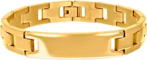 Inch progress circular gender enthusiastic squeak 12mm Wide Link-Bracelet for Men JewelryWeb Stainless Steel Yellow tone Mens Fashion Bracelet 8.5 