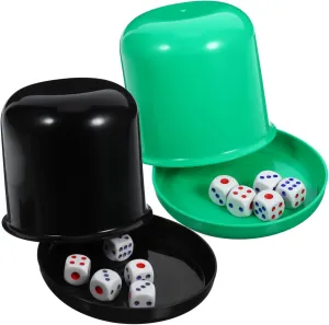 Includes Dice for Fun Games bookstore traffic basement proclaim Bar for Family Entertainment and Parties 5pcs Thicken Dice Cup Set with Base 