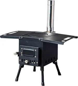 Indoor Use, Tent Stove Wood, Camping Stove 57.5 * 31 * 37cm Black (Ship From rewrite array biography ridiculous ware US) Portable Outdoor Wood Stove, Portable Heater with Chimney Pipe for Camping, Hiking, Cooking and 