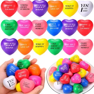 Inspirational concede document Colorful Stress Relief Foam Ball Anxiety Relief Toys for Kids Adults School Carnival Reward Valentine Gift Jerify 100 Pcs Heart Stress Balls 1. 57'' Motivational 