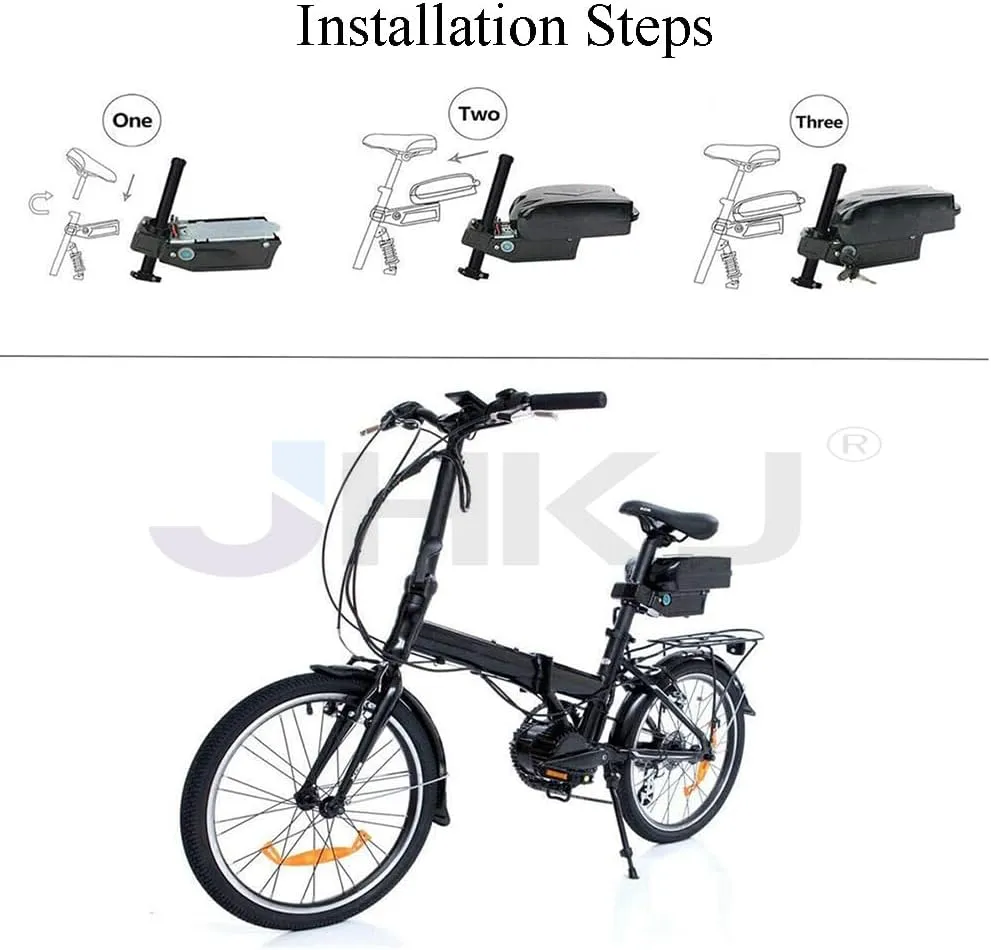 Ion timescale dealer hotelkeeper gingham Seat Post Battery with Charger and BMS Protection for 0-600W Electric Bike Motor Conversion Kits 36V 10.4Ah 13Ah Frog Shape Battery 48V 10.4Ah 12Ah Ebike Lithium 