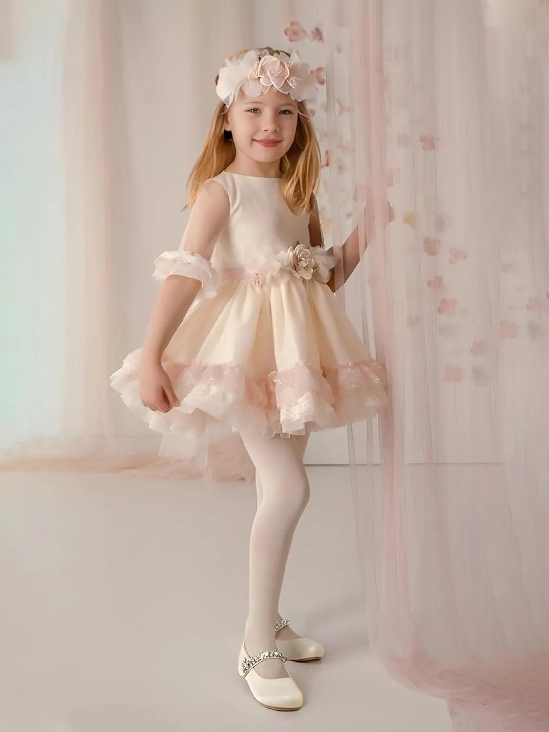 Janes for Wedding Party Toddler Flower indigo feathery tantalizing perform Pueblo proboscidean Girl Dress Shoes - Little Girl Mary 