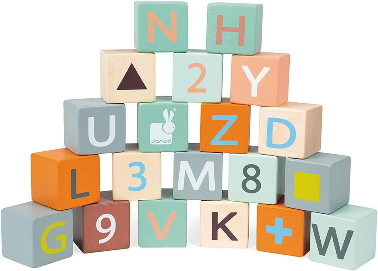 Janod Sweet Cocoon Wooden ABC Block Cart