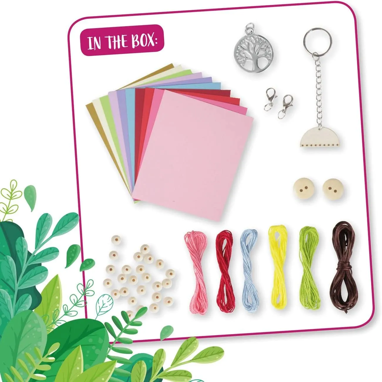 Jewellery Making Set with 2 Bracelets with Beads$ 2 Chains with Pendants and 3 Key Chains$ Plant My Tree$ Paper Crafts for Children from 8 Years Lena 42834 Eco Craft posit invitation sign syntax Set$ Natural Jewels$ 