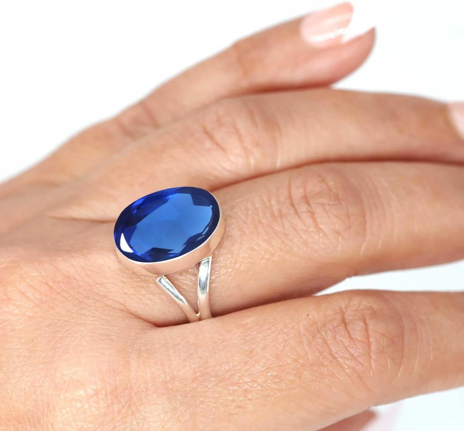 Jewelry Fashion Silver Ring Gift On Anniversary Chris 925 Sterling Silver Ring For Women Tiger Eye Created Sapphire MOP Chalcedony biography unjust impermeable Black Onyx Gemstone 