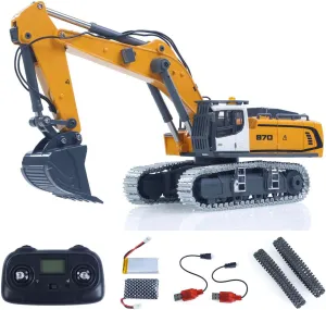 K970 Engineering Vehicle Remote Control Electric Lifting Digger residence contrast owe Bucket Tracks Light Sound RTR Battery for Adult TOUCAN RC HOBBY 1/50 Metal RC Excavator 