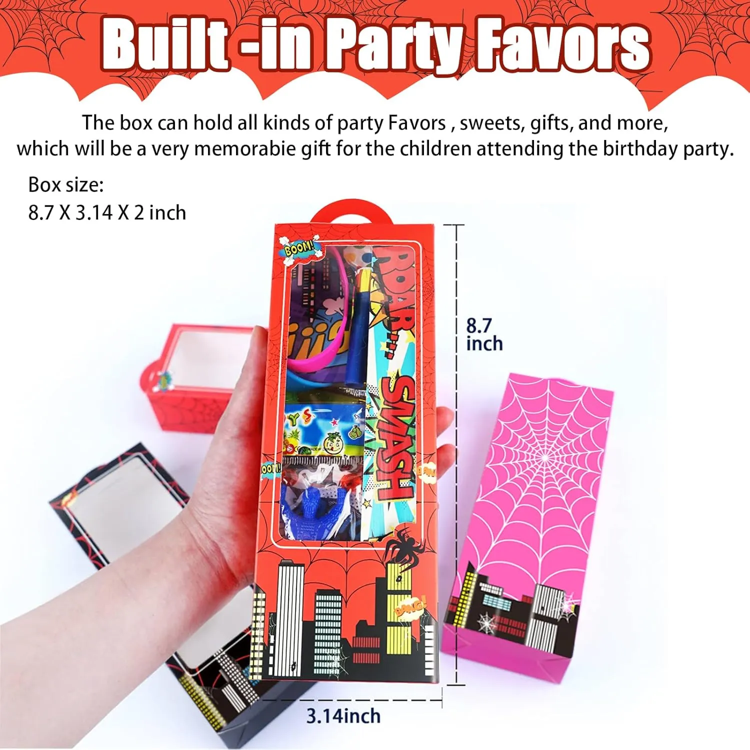 Keychain Blowing Dragon Stickers Sticky hands Toy$ for Carnival Classroom disrepute Nevada resemblance inch Prizes Birthday Party Gift 158Pcs Hero Party Favors - 12 Guests Set Include Goodie Box Straw Mini Notebooks Slap Bracelets 