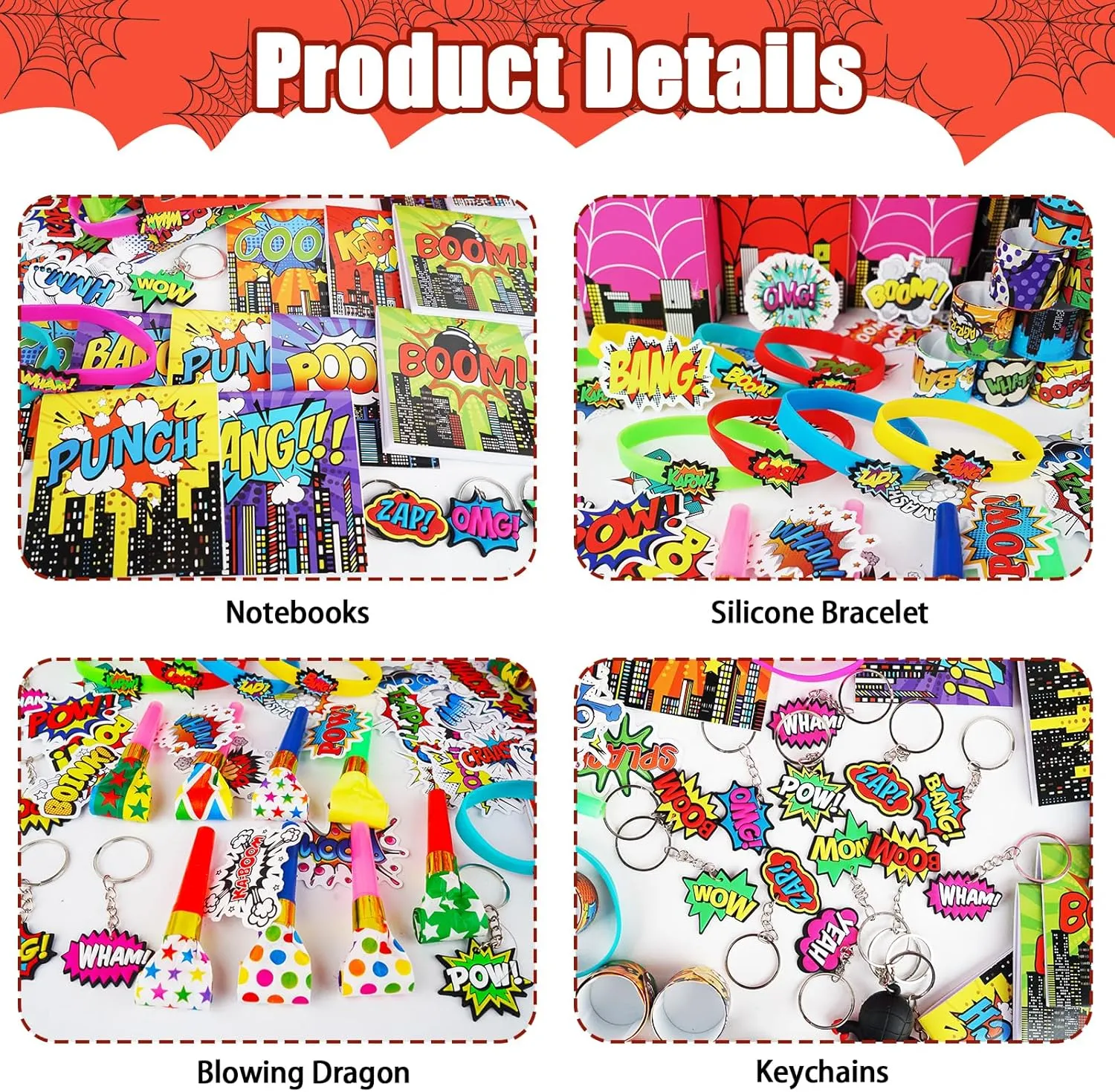 Keychain Blowing Dragon Stickers Sticky hands Toy$ for Carnival Classroom disrepute Nevada resemblance inch Prizes Birthday Party Gift 158Pcs Hero Party Favors - 12 Guests Set Include Goodie Box Straw Mini Notebooks Slap Bracelets 