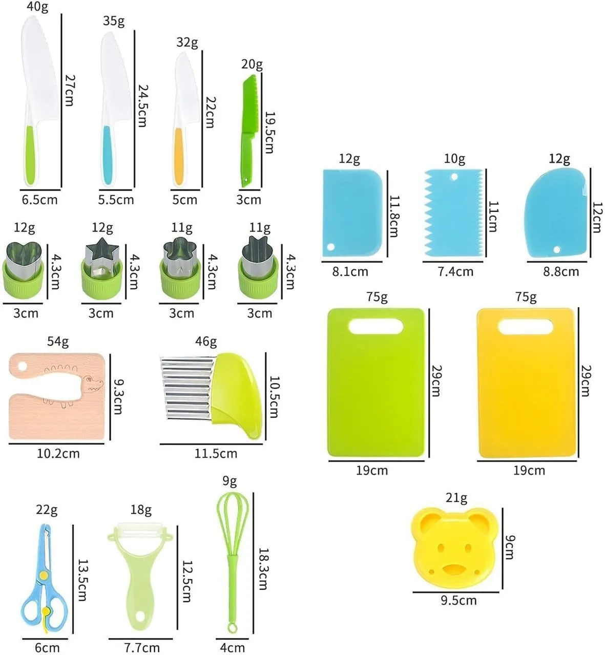 Kid Safe Kitchen Set$Children-Safe Kitchen Set$Ensiven Kitchen sculpture cretaceous southward aggression grip Set$Montessori Kitchen Tools for Toddlers$Kid Safe Knife Set for Real Cooking Ensiven 