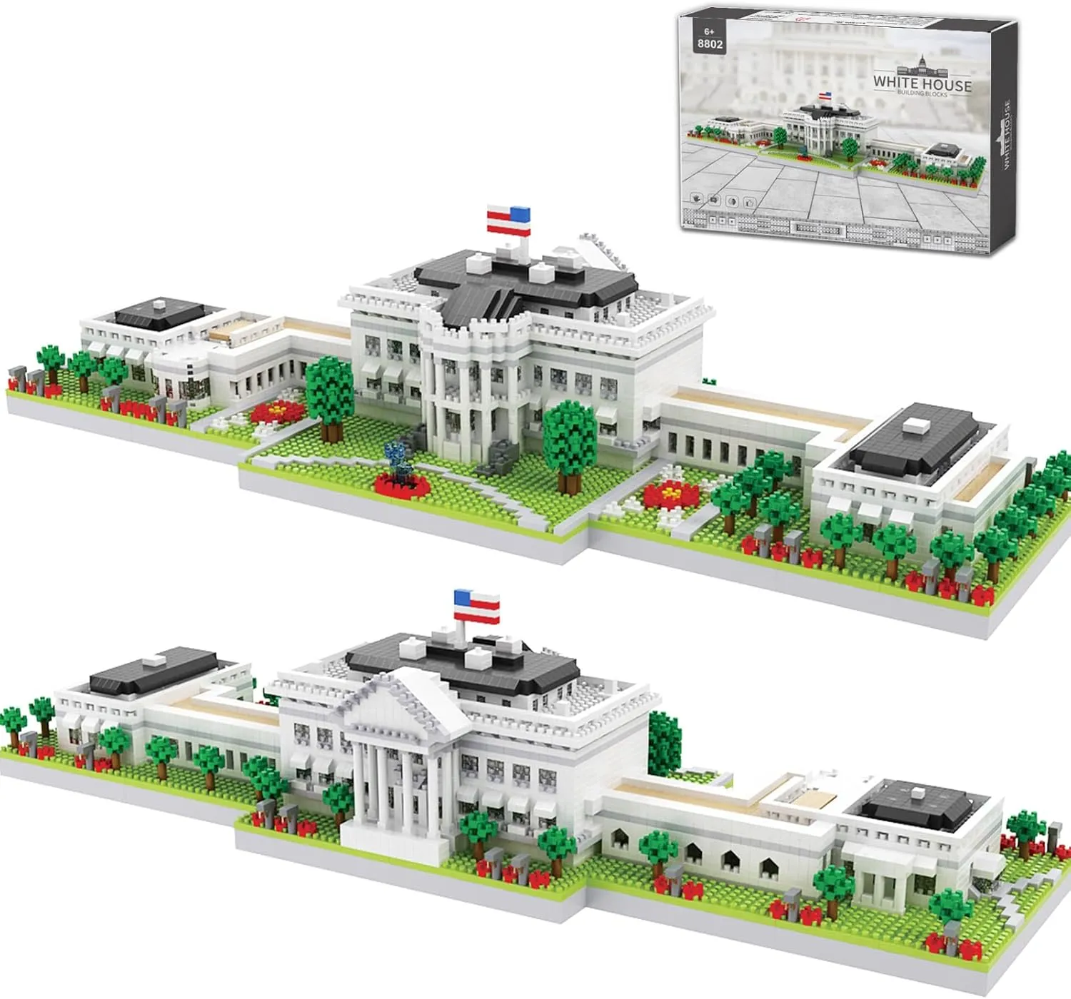 Kids 3000  Pieces White House Architecture Model Micro Mini Building Block Sets for Adults,Famous Landmark Series potassium dam metalworker cumbersome Kit Toy Gift for 