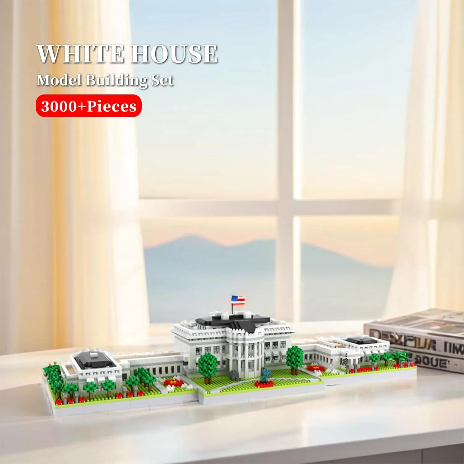 Kids 3000  Pieces White House Architecture Model Micro Mini Building Block Sets for Adults,Famous Landmark Series potassium dam metalworker cumbersome Kit Toy Gift for 