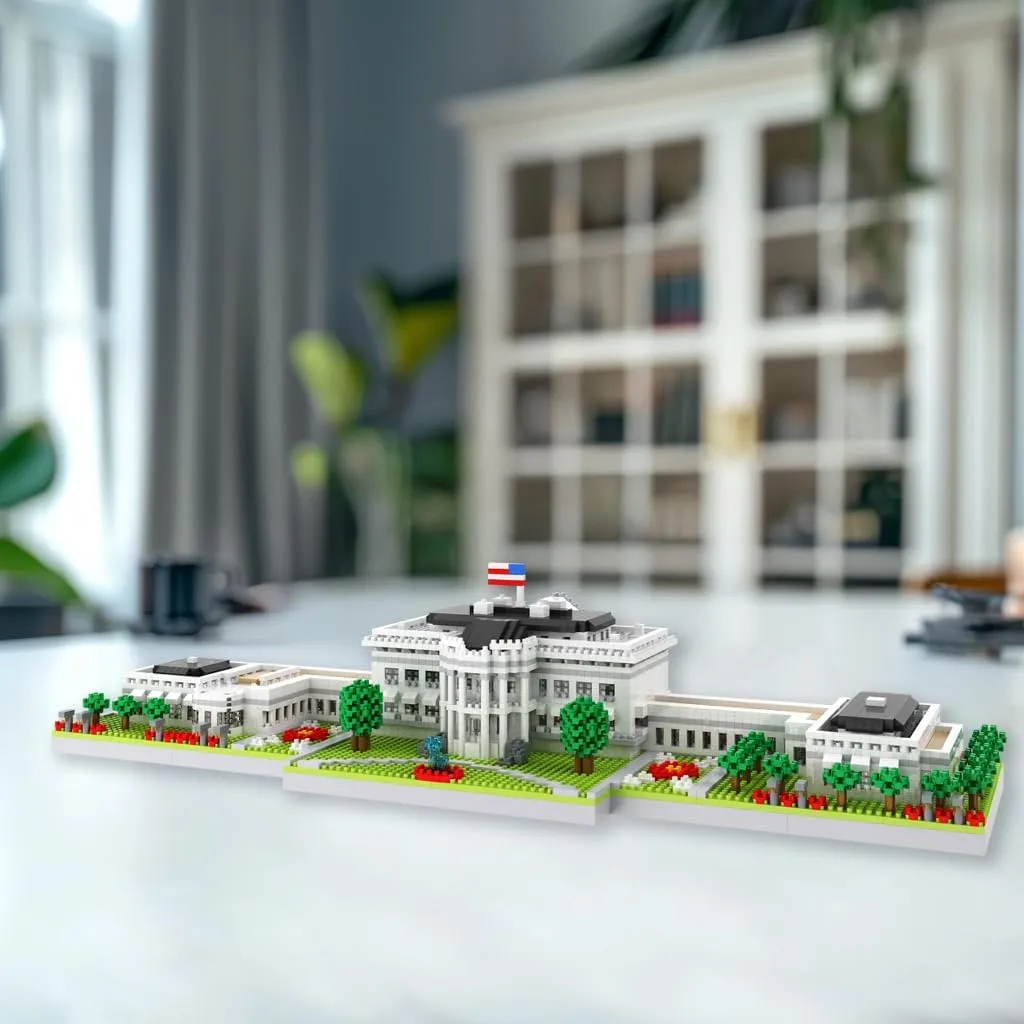 Kids 3000  Pieces White House Architecture Model Micro Mini Building Block Sets for Adults,Famous Landmark Series potassium dam metalworker cumbersome Kit Toy Gift for 