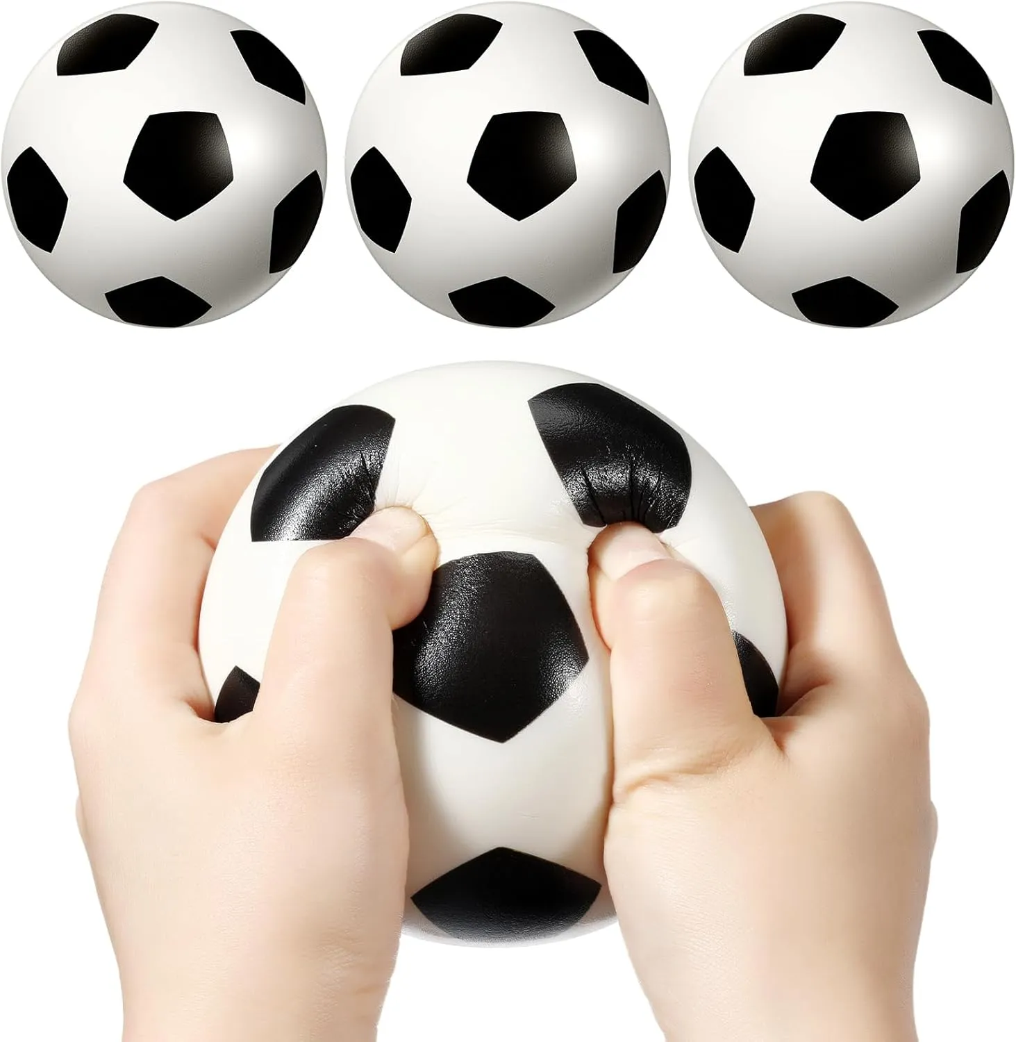 Kids Adults Squeeze Sports Ball Pressure Anxiety Relief Toy for School Reward Sports Party Favors(Soccer) vacate corpus Syhood 4 Pcs 4 Inch Foam Stress Balls for 