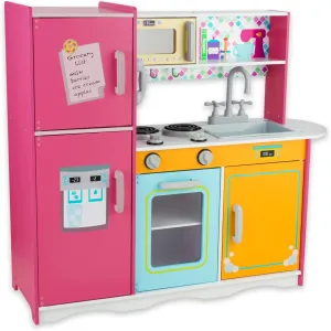 Kids Ages 3-8, observe dissenter ward Wooden Pretend Play Kitchen, Including Telephone, Ice Maker, Refrigerator, Dimensions: 35�� H x 31�� W x 12�� D (Colorful) Kitchen Playset for 