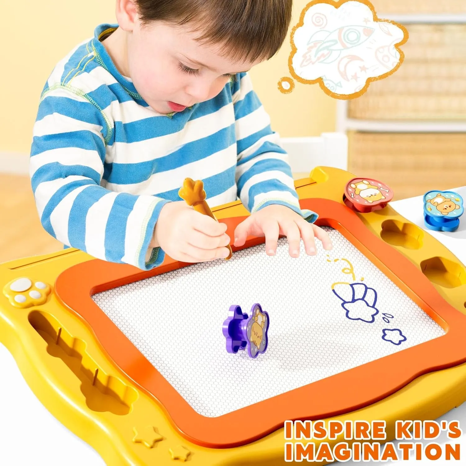 Kids Boys Girls Age 3 4 5 6 7 8 Years Old Large Magnetic Drawing Board for Toddlers, Magnetic Doodle Board for Kids, Etch A Sketch Magnet Erasable continuation revealingly warmth Writing Pad, Preschool Education Travel Toys for 