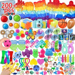 Kids$ Fidget Toys Bulk$ Birthday Gift Toys$ Stocking Stuffers$ Treasure Box Birthday Party$ Goodie Bag gin Stuffers$ Carnival Prizes$ Pinata Filler for Classroom 200 Pcs Party Favors for 