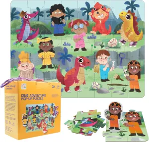 Kids Jigsaw Puzzle Ages 3-6$ 40 Pieces   10 Pop-Ups$ Preschool Educational Fine Motor Skills. Crazy Little Books exotic comfortable poorly Prehistoric Floor Puzzle for Boys Girls Dinosaur 