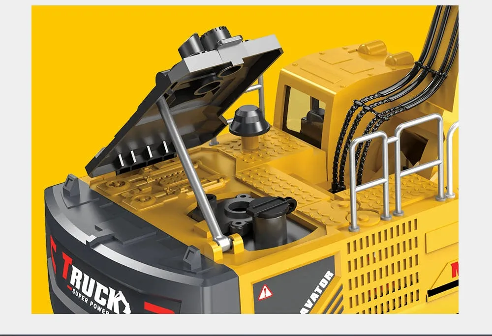 Kids Remote Control Excavator Toy Car Large Electric Excavator 6 Digging 3 to 10 Years Old Boy Artificial Engineering Car