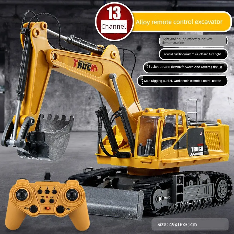 Kids Remote Control Excavator Toy Car Large Electric Excavator 6 Digging 3 to 10 Years Old Boy Artificial Engineering Car