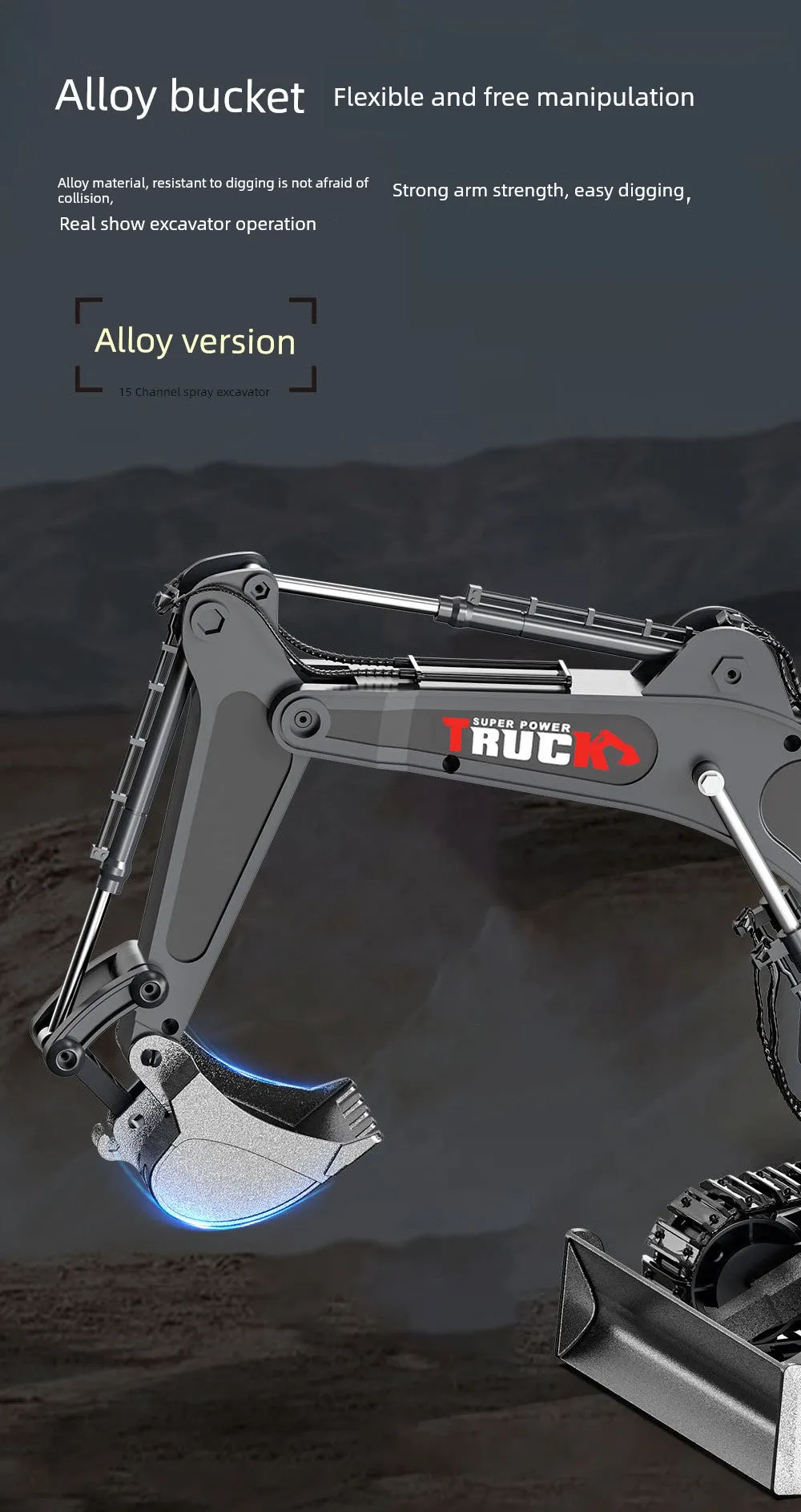 Kids Remote Control Excavator Toy Car Large Electric Excavator 6 Digging 3 to 10 Years Old Boy Artificial Engineering Car