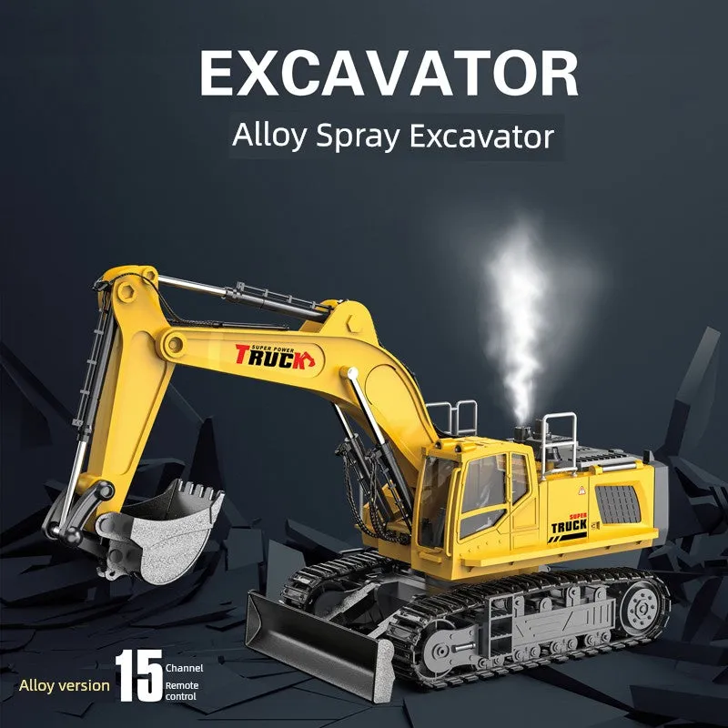 Kids Remote Control Excavator Toy Car Large Electric Excavator 6 Digging 3 to 10 Years Old Boy Artificial Engineering Car