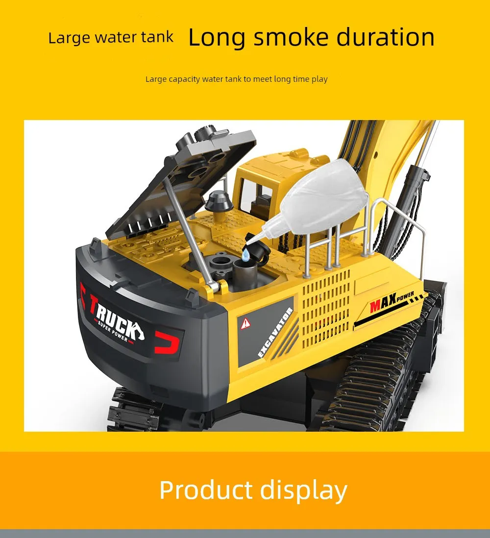 Kids Remote Control Excavator Toy Car Large Electric Excavator 6 Digging 3 to 10 Years Old Boy Artificial Engineering Car