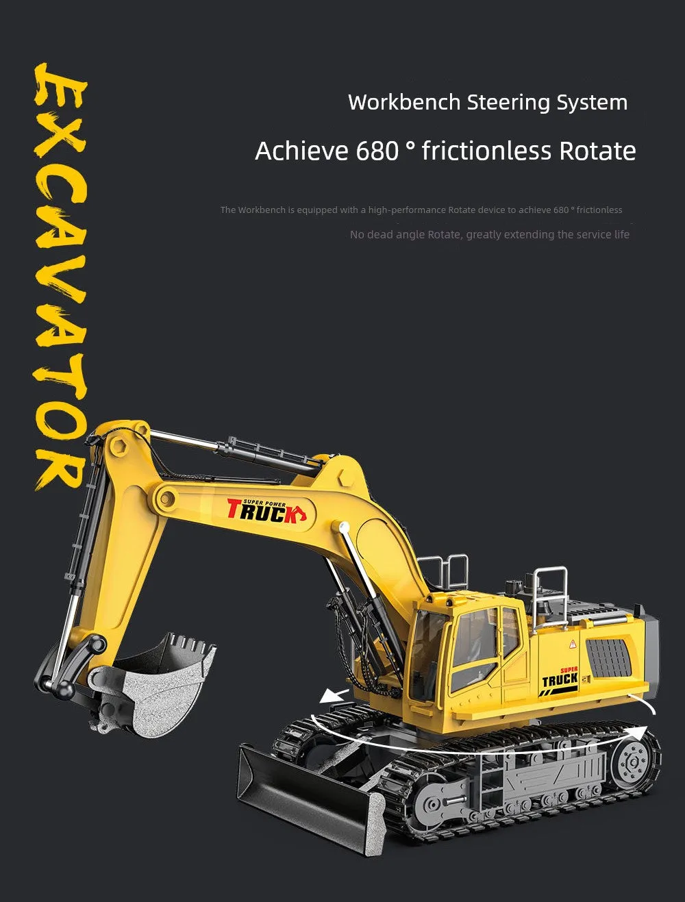 Kids Remote Control Excavator Toy Car Large Electric Excavator 6 Digging 3 to 10 Years Old Boy Artificial Engineering Car