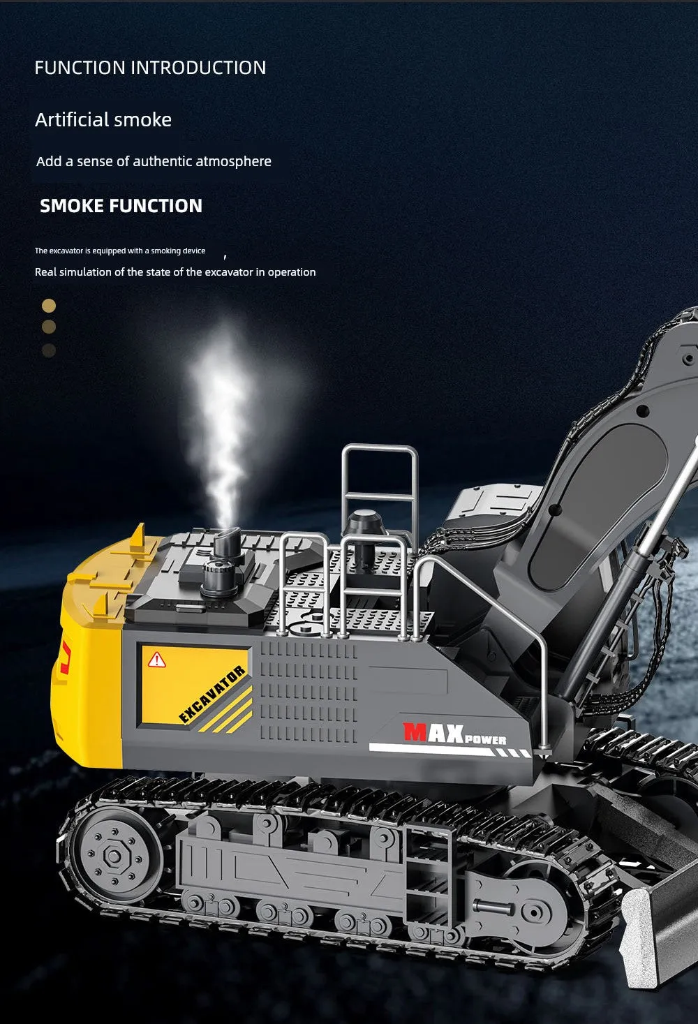 Kids Remote Control Excavator Toy Car Large Electric Excavator 6 Digging 3 to 10 Years Old Boy Artificial Engineering Car