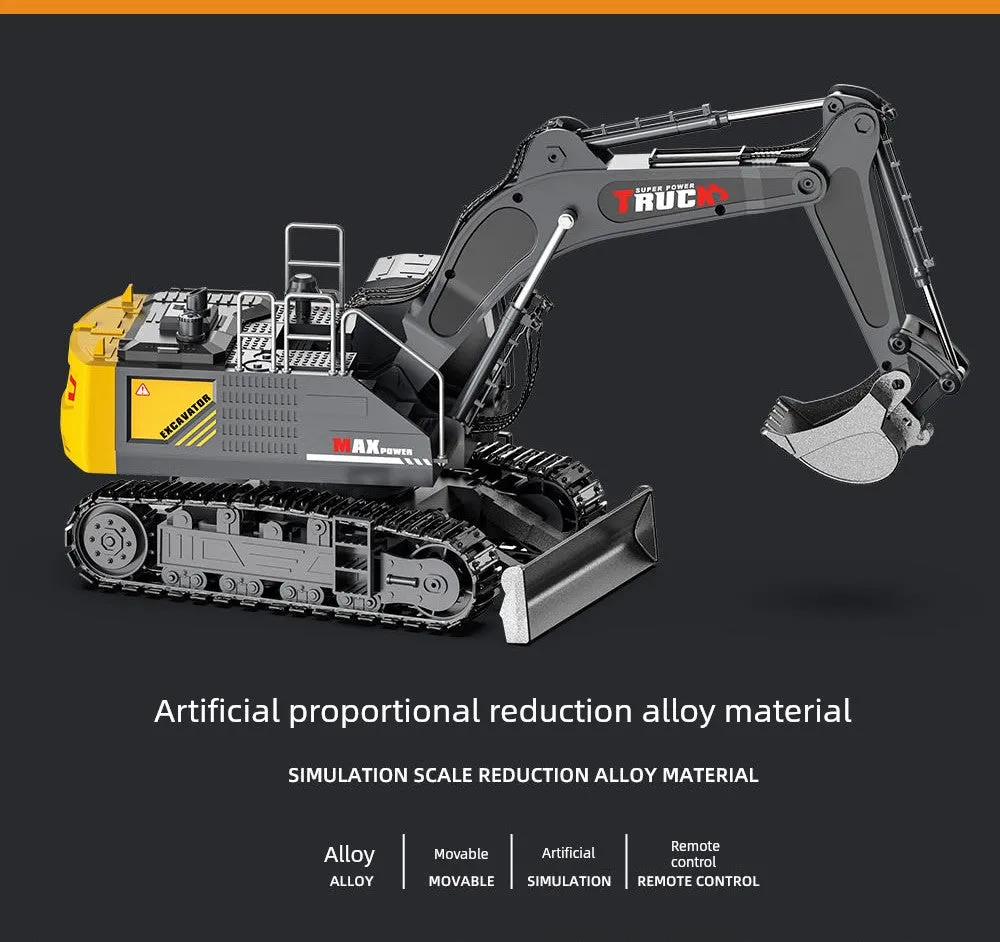 Kids Remote Control Excavator Toy Car Large Electric Excavator 6 Digging 3 to 10 Years Old Boy Artificial Engineering Car