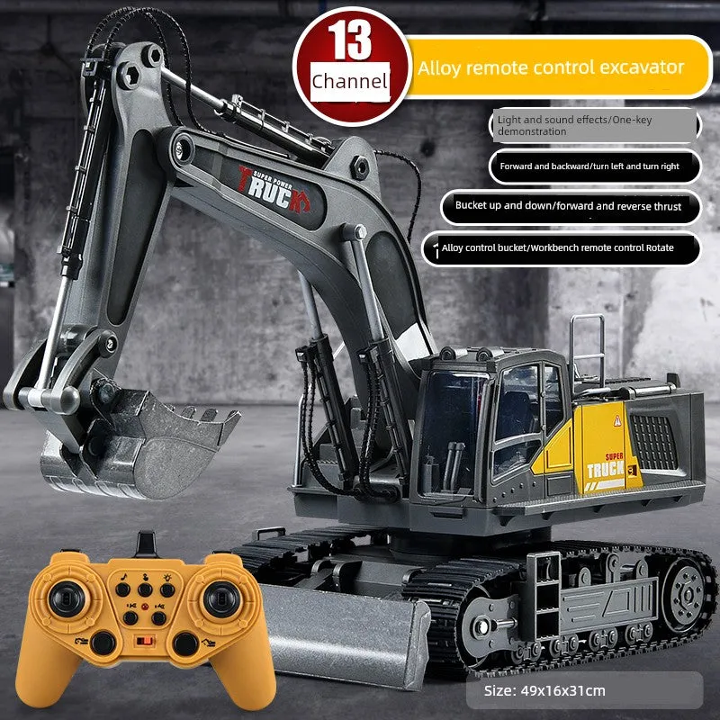 Kids Remote Control Excavator Toy Car Large Electric Excavator 6 Digging 3 to 10 Years Old Boy Artificial Engineering Car