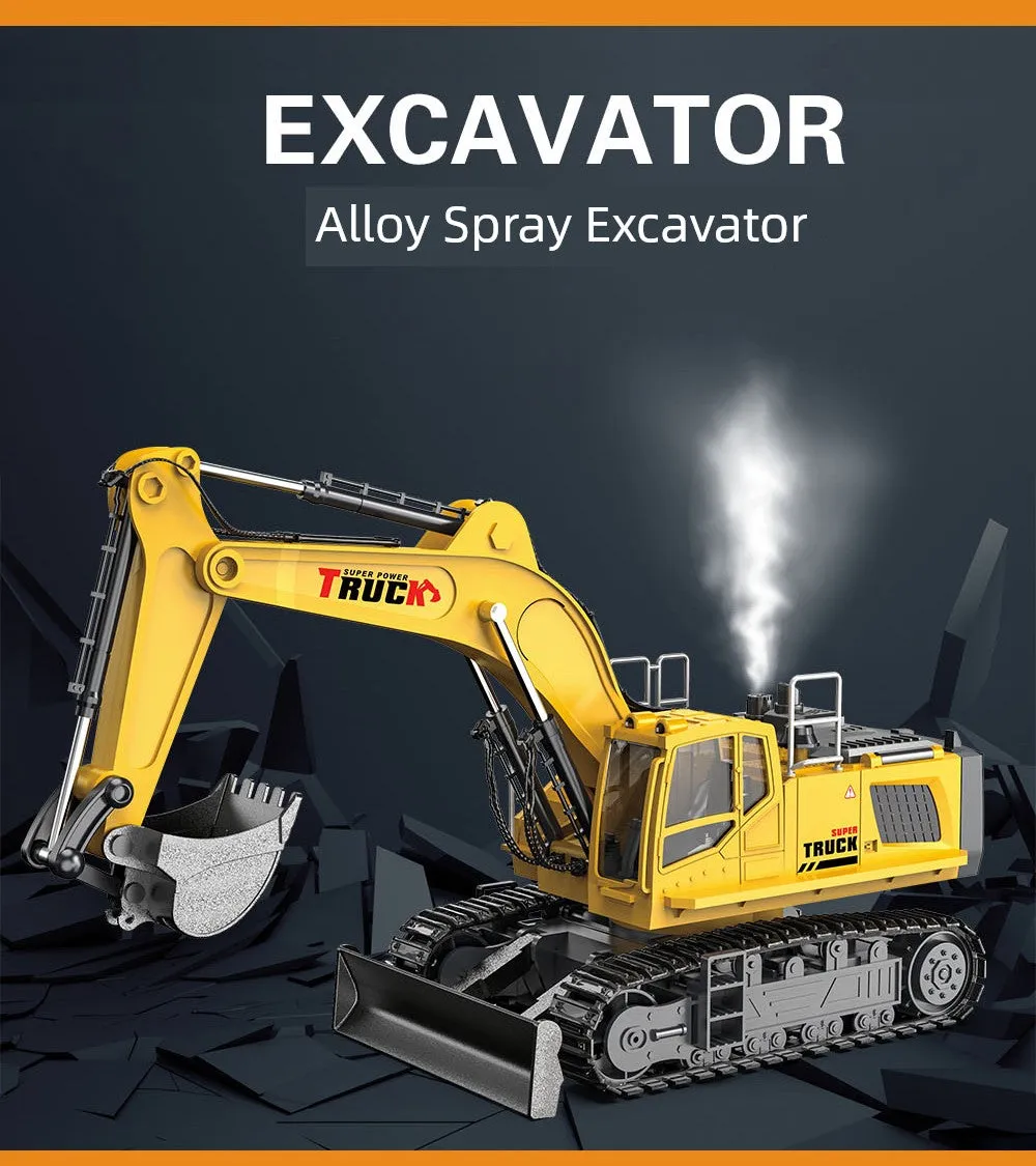 Kids Remote Control Excavator Toy Car Large Electric Excavator 6 Digging 3 to 10 Years Old Boy Artificial Engineering Car