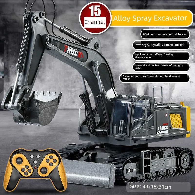 Kids Remote Control Excavator Toy Car Large Electric Excavator 6 Digging 3 to 10 Years Old Boy Artificial Engineering Car