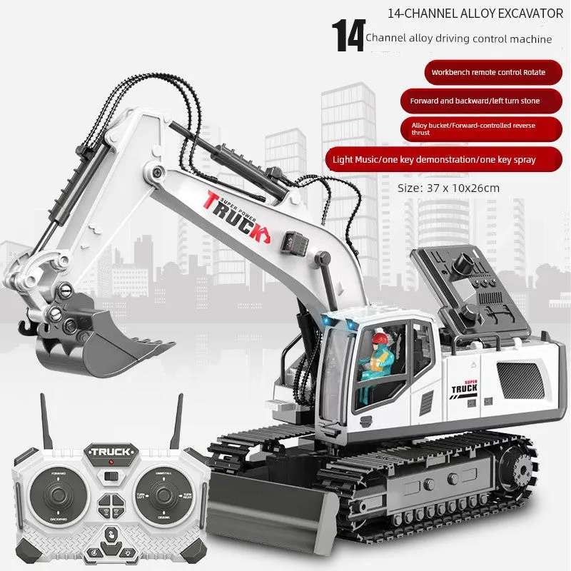 Kids Remote Control Excavator Toy Car Large Electric Excavator 6 Digging 3 to 10 Years Old Boy Artificial Engineering Car