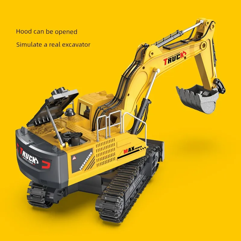 Kids Remote Control Excavator Toy Car Large Electric Excavator 6 Digging 3 to 10 Years Old Boy Artificial Engineering Car