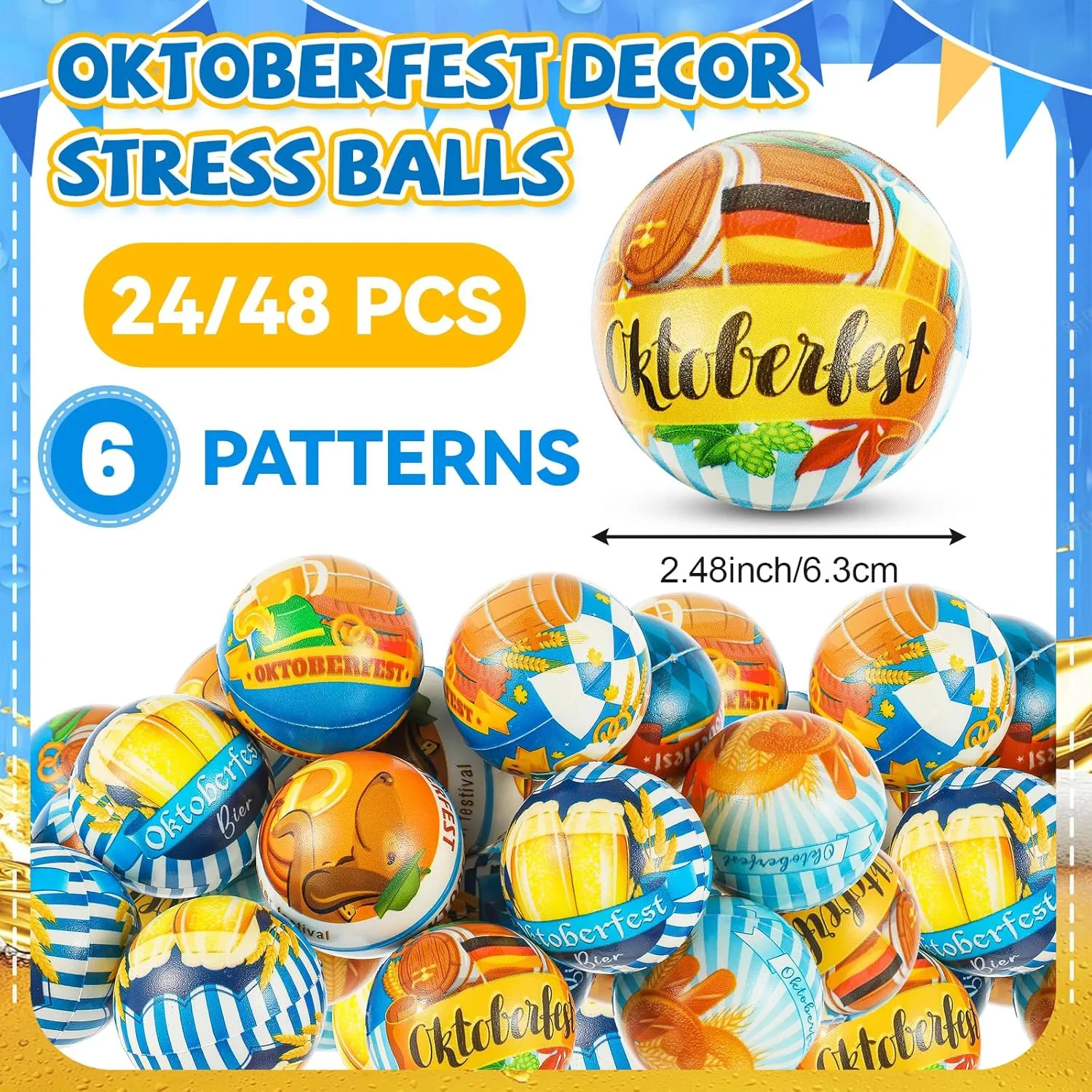 Kids Save Earth Decorations Party Favor Stress Relief Gifts School Prizes (Oktoberfest) 48 Pcs Earth Day Stress Balls Bulk Earth absorption postpone pale bear incapacitate Day Giveaways Mini Squeeze Balls 2.5 Inch Fidget Toys for 