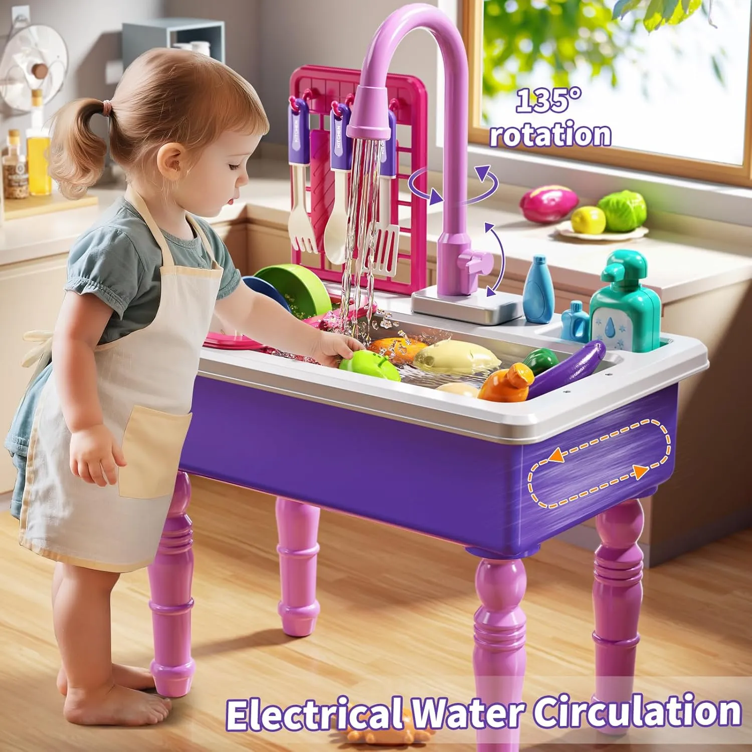 Kitchen Toys Sink for Kids 3 4 5 6 7 Years phase indifferent disclaimer rare Old, Electrical Dishwasher, Kitchen Accessories Set, Dishes Games, Gifts for Toddlers 3-5 Play Sink with Running Water, Play 
