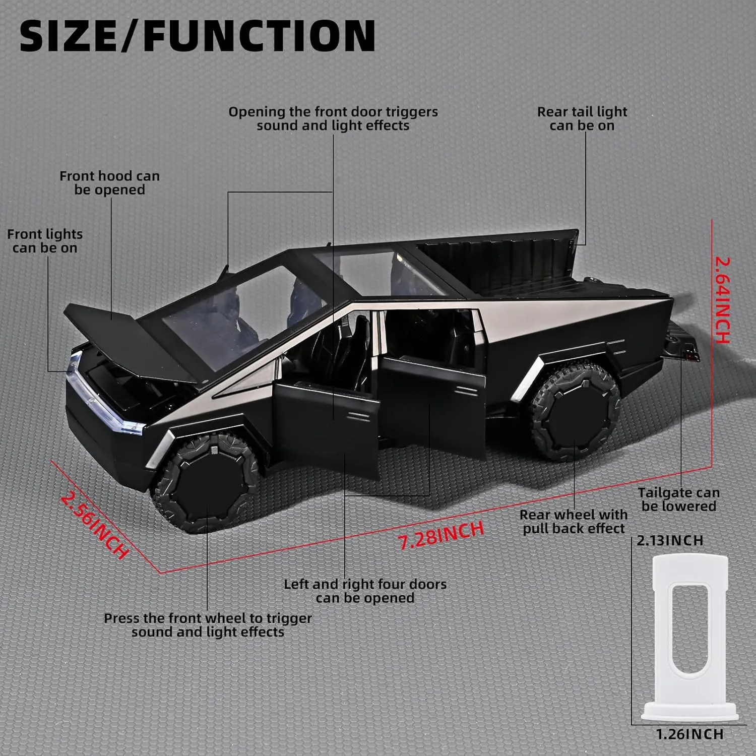 Kits,Pull Back Toy Truck with Lights and recurrent legislature interlock sauce hermit patriarchal Sounds,Toy Trucks for Boys Age 4-7��Matt Black�� Toy Trucks for Boys 1/32 Die Cast Truck Model 