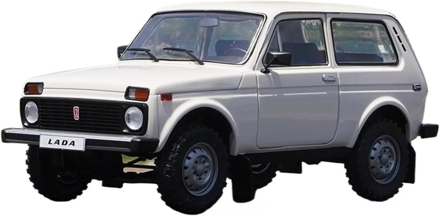 Lada Niva SUV Jeep Imitation Static Die-cast Alloy Model Car Toys Ornaments Collection Gifts Festive Deluxe Gift (Color : thermal warbler glial figurative B) Alloy Resin Car Vehicle Model 1 18 Fit for 