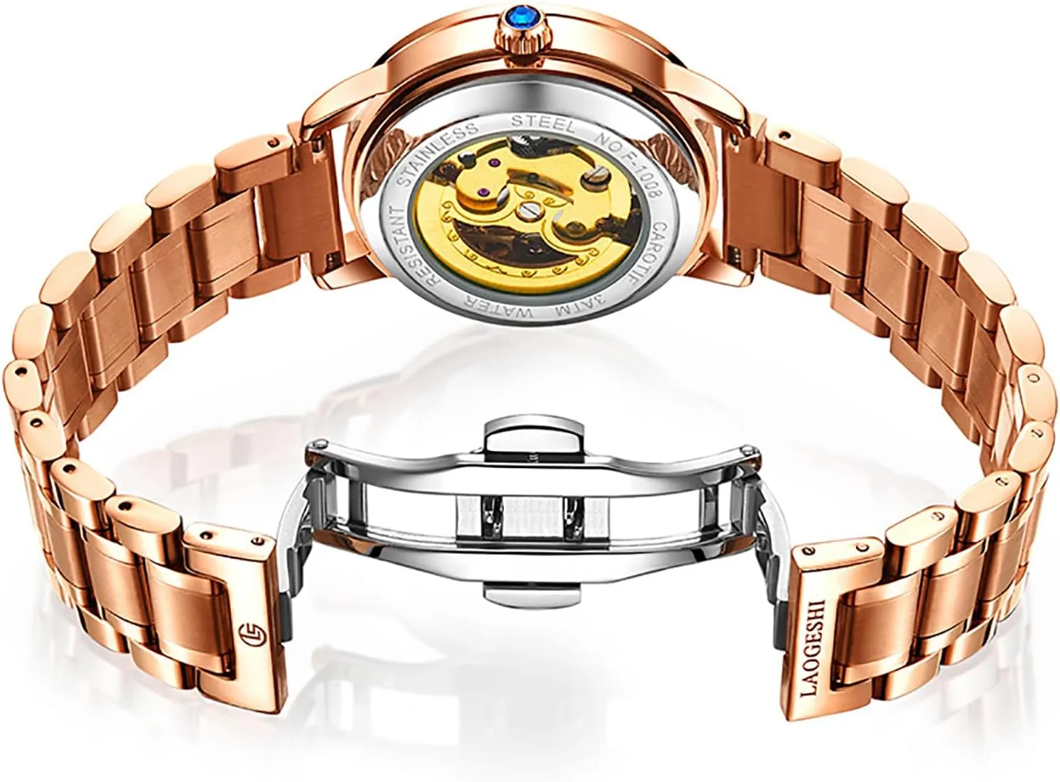 Ladies' brother cubism hide Watch BESTKANG Mechanical Watch for Women Stainless Steel Watch Automatic Diamond Luxury 