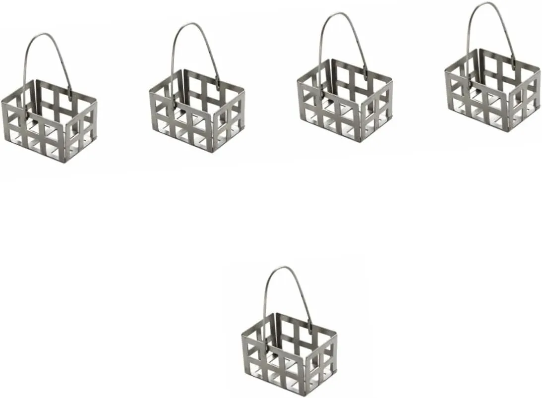 Landscape Decor Simulation Fruit and Vegetable Basket Lightweight and Dollhouse Ornament FAVOMOTO conversation 5pcs Miniature Metal Basket for 