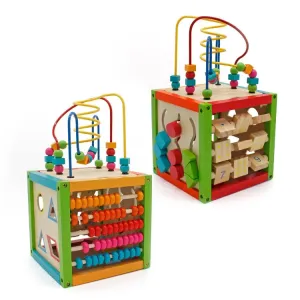 Large 8-in-1 Deluxe Wooden Activity Toy | Montessori Sensory Busy Board | 3 Years 