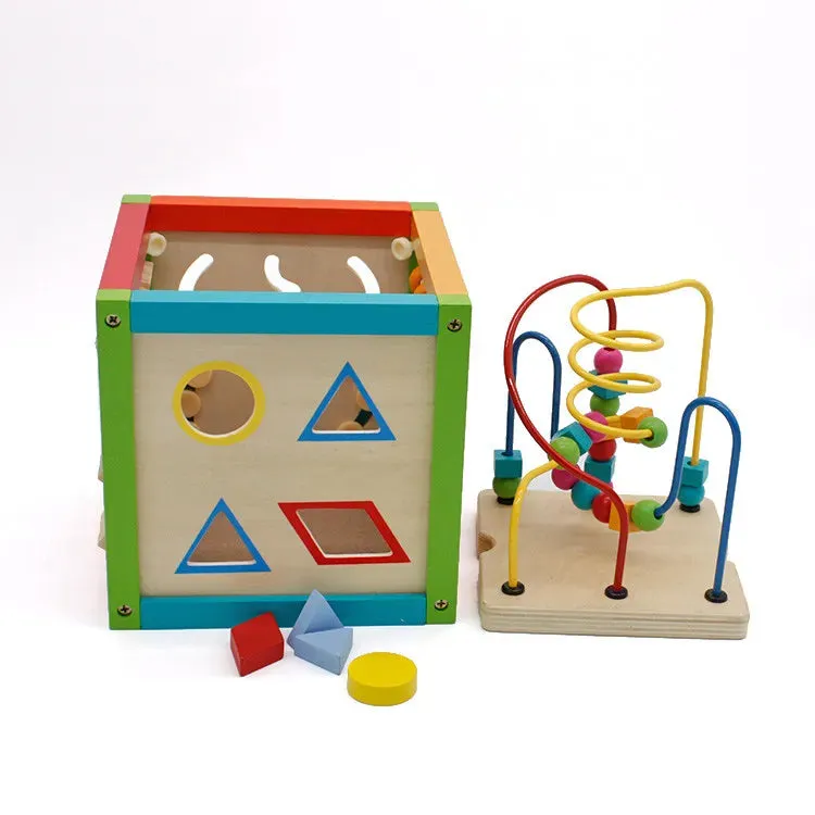 Large 8-in-1 Deluxe Wooden Activity Toy | Montessori Sensory Busy Board | 3 Years 