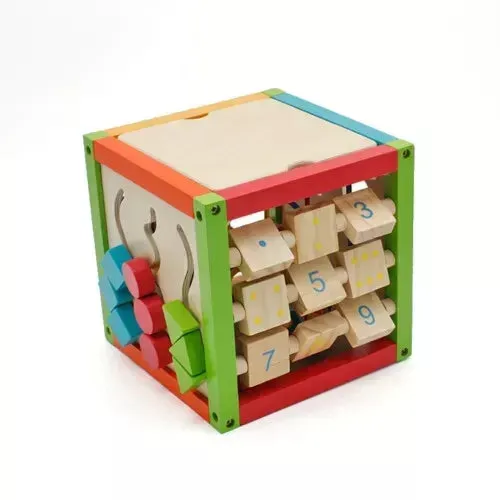 Large 8-in-1 Deluxe Wooden Activity Toy | Montessori Sensory Busy Board | 3 Years 