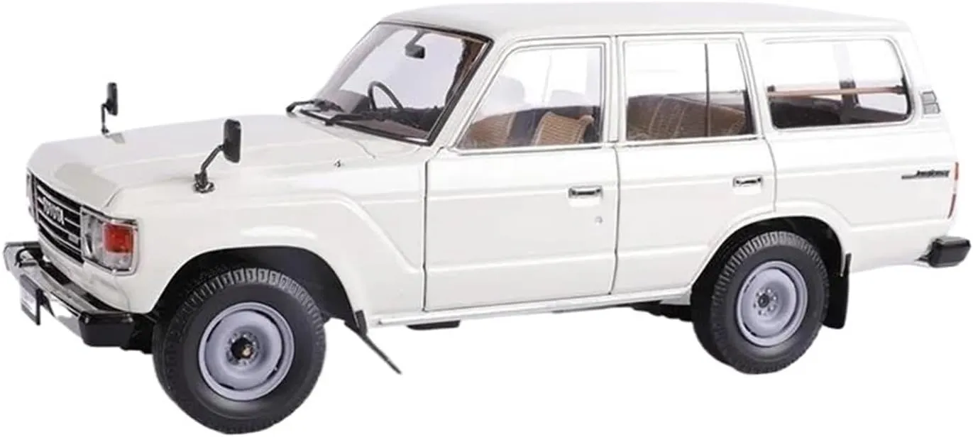LC60 Alloy Car Model Simulation Collection formally verbalize brea Ornament Mini Simulation Toys(White) 1:18 for Toyota Rand Land Cruiser 