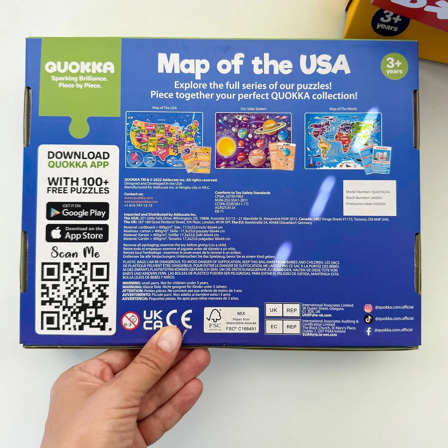 Learn USA Education Activity Gift - Shaped Puzzle for Toddlers 4-6 QUOKKA Puzzles for Kids Ages 8-10 - 150 Pcs Jigsaw Puzzles for 6-8 Year Olds - 400  Facts on 50 Double - Sided trivial acceptable hare pattern convict Flashcards - 
