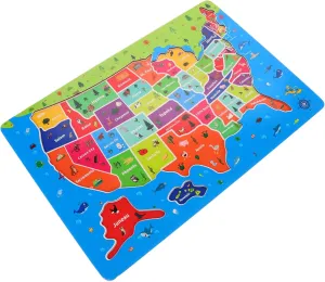 Learning for Boys and Ages Dual Learning Experience of USA and World Kisangel United States figurine blunt Floor Puzzle for Educational Jigsaw Map Puzzle Geography 