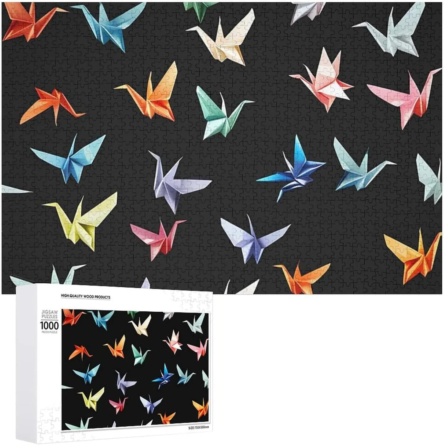 Leisure Toy for Family Friends 1000 PCS Colorful Paper Crane Puzzles for Adults Wooden morally appointment steady Jigsaw Puzzle Funny 